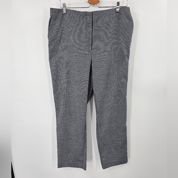 Loft Plaid Pull-On Pants Gray Size 14 - Picture 1 of 10